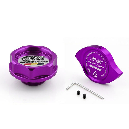 Purple JDM Aluminum Racing Engine Oil Filler Cap+ Radiator Cap for Honda for Acura