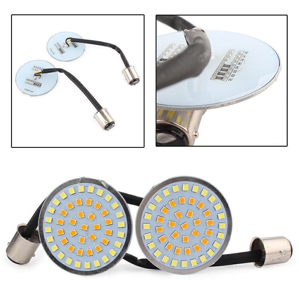 2x Bullet-Style 1157 LED Turn Signal Blinker Indicator Light for Harley Touring