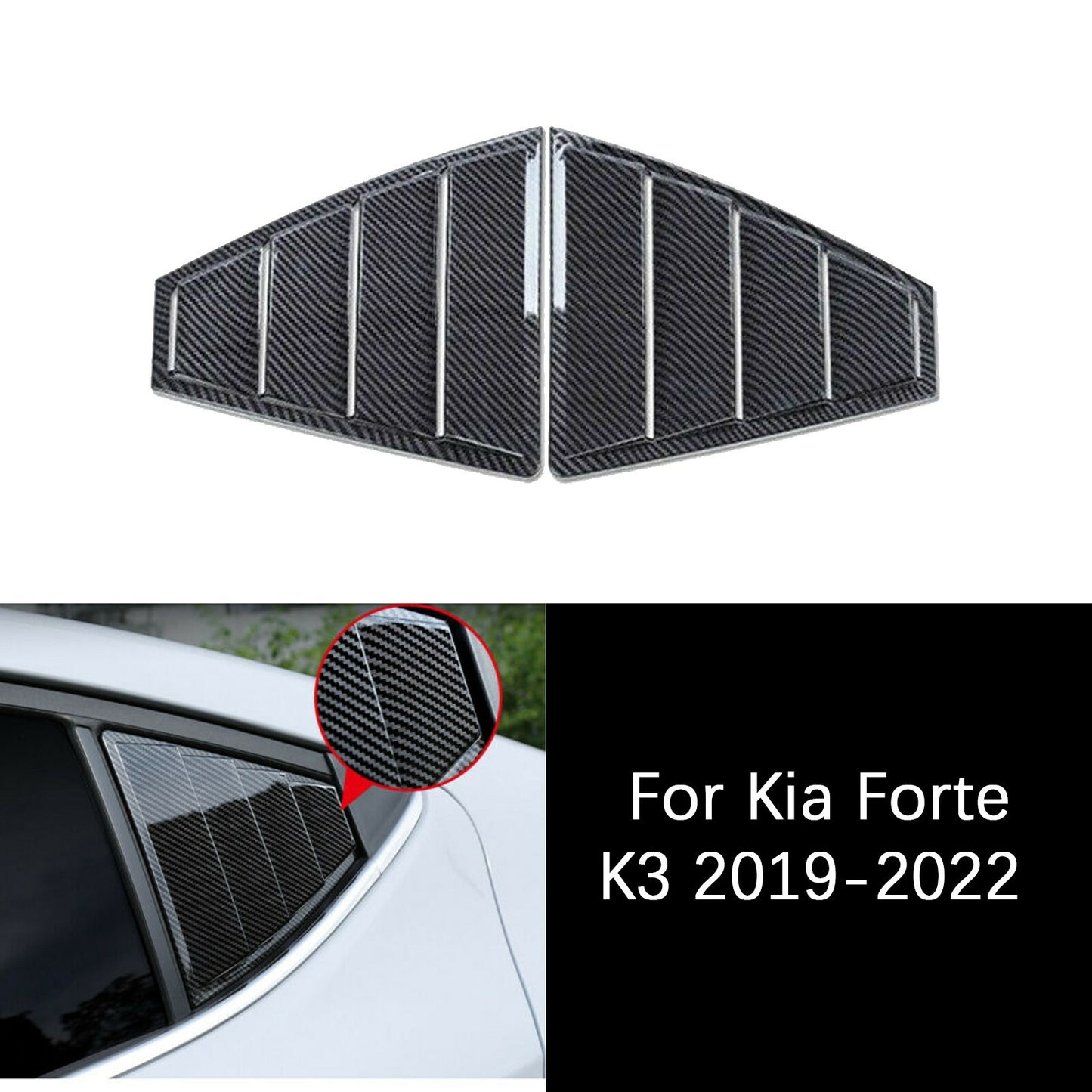Suitable for HYUNDAI for Elantra 17 - 19 carbon fiber window side louver ventilation cover decorative AT