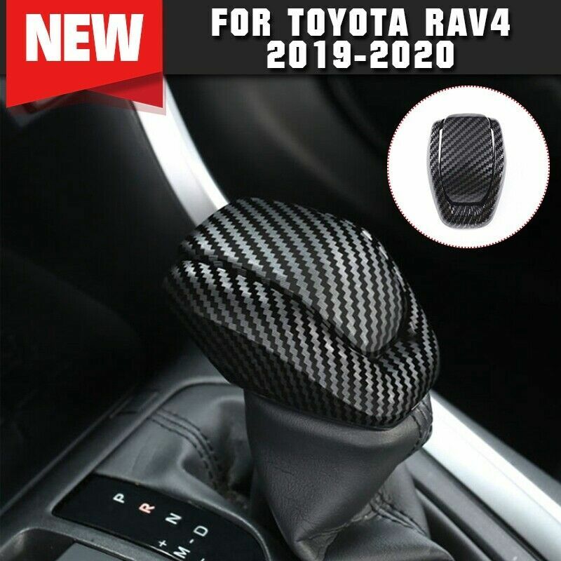 2pc for Toyota RAV4 2019-2021 Carbon Fiber Black ABS Shift Button Cover Trim