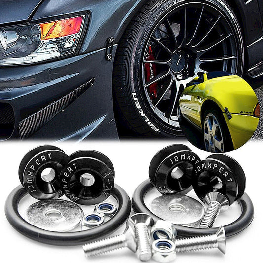8-Piece Car Bumper Quick Release Front and Rear Bumper Fasteners, Trunk Mudguard Clips (Black)