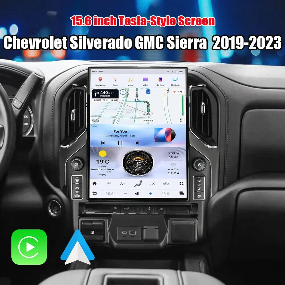 15.6 Stereo for Chevrolet Silverado for GMC for Sierra 2019-2023 for Tesla Vertical Screen