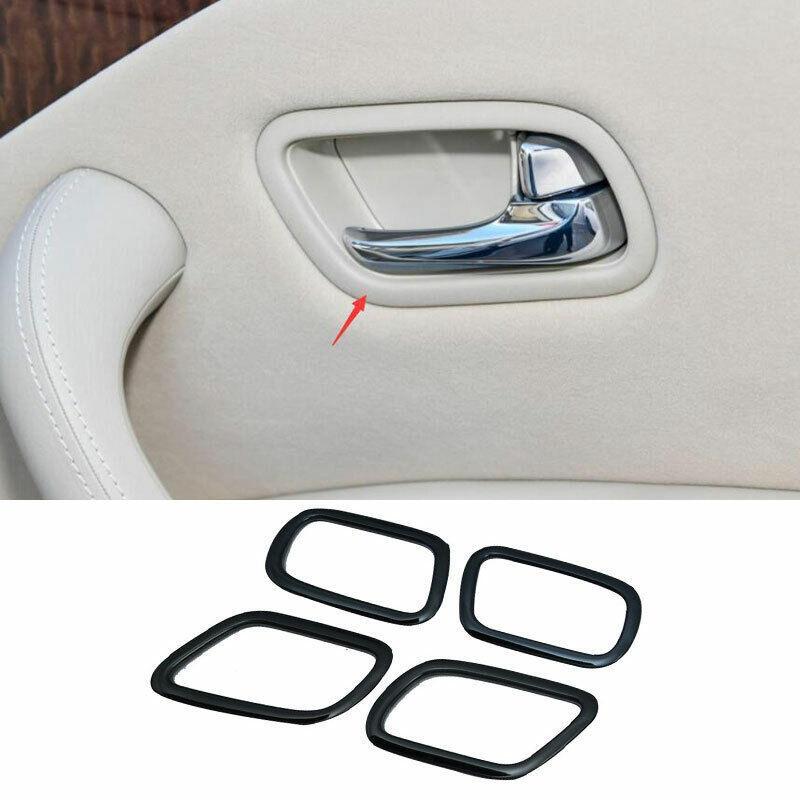 for Nissan Armada Y62 2017-2020 Black Titanium Inner Door Handle Frame Trim 4pcs