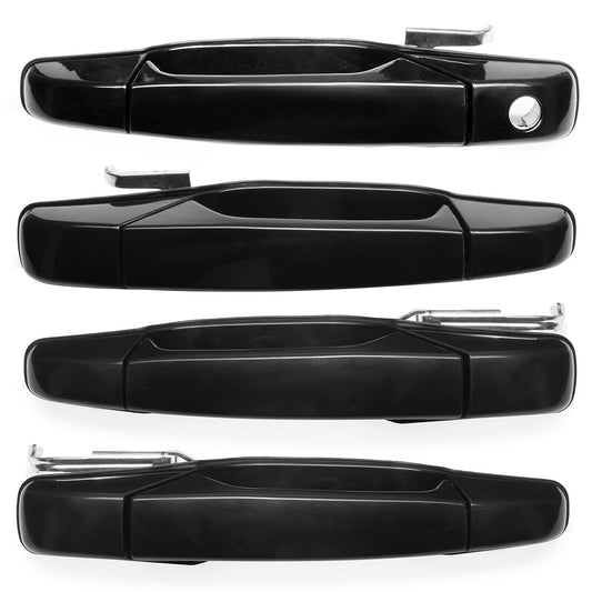 4Pc Door Handle Gloss Black For 2007-2014 for Chevy Tahoe Silverado for GMC for Yukon for Sierra