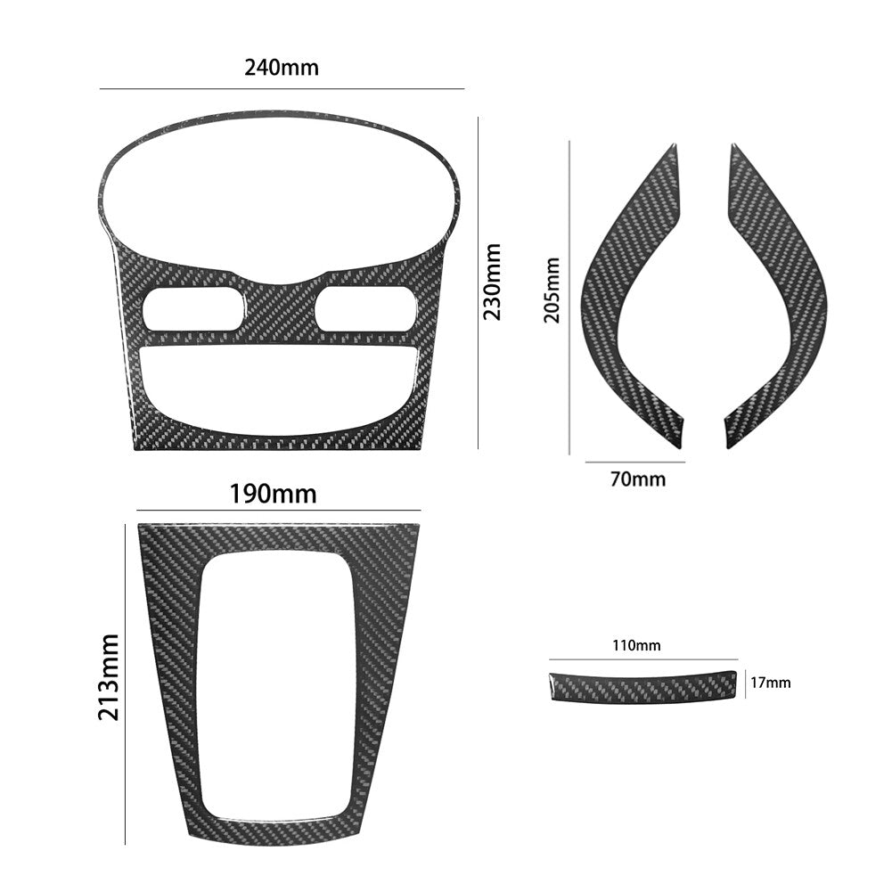 5Pcs Carbon Fiber Climate Control Console Cover Trim for Ford Fiesta 2011-2015