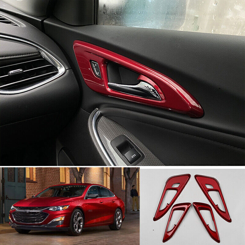 for Chevrolet Malibu 2016-24 ABS Red Inner Door Handle Lock Frame Decor Trim 4X