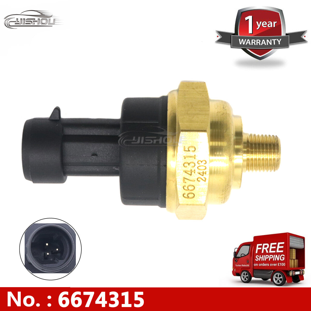 6674315 Hydraulic pressure sensor switch compatible with Bobcat 753 S175 T300 6674316