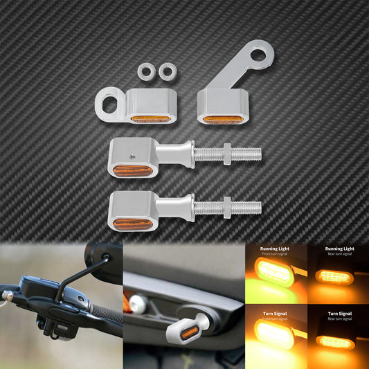 Front Rear Clutch for Mini Turn Signal Amber Indicator Light Chrome Fit For Touring