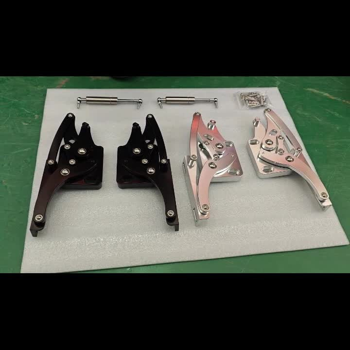 Billet Hood Hinge Kit Left and Right Side for Ford for Mustang 1964-1966 Black