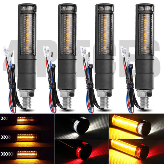 4X Motorcycle LED Flowing Turn Signal Blinker Brake Light Running DRL Universal