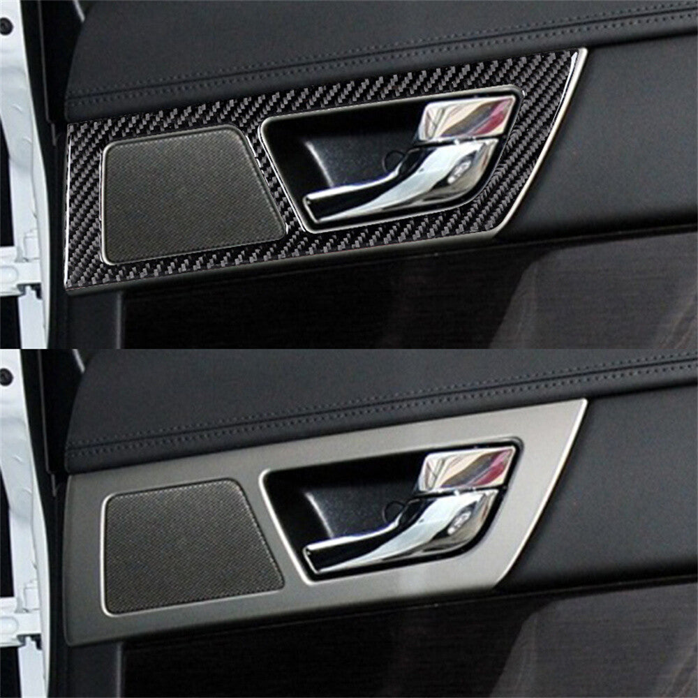 4¡ÁCarbon Fiber Interior Rear Door Handle Panel Cover Fit for Jaguar XF 2009-2011