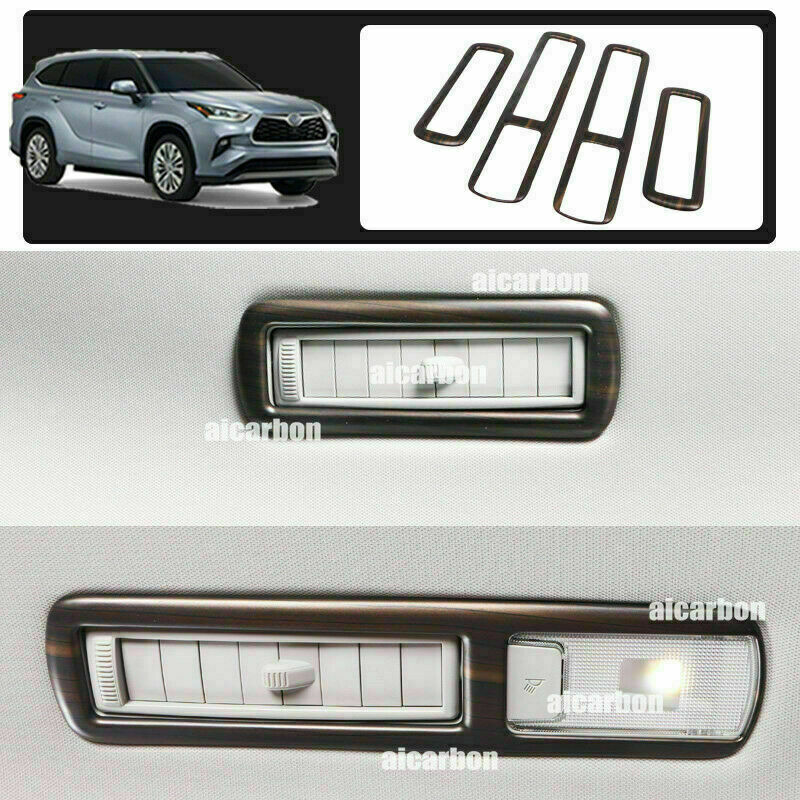 Wood Grain Rear Upper Air Outlet Vent Frame Trim for Toyota Highlander 2020-2023