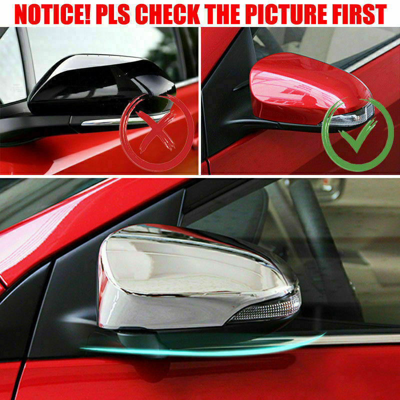 2P Side Door Rearview Mirror Cover Trim for Toyota C-HR CHR 2018-22 Piano Black