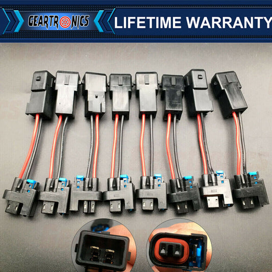 8PCS LQ4 LQ9 4.8 5.3 6.0 Delphi wire Harness to LS1 LS6 EV1 Injector Adapters!