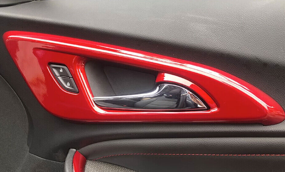 for Chevrolet Malibu 2016-24 ABS Red Inner Door Handle Lock Frame Decor Trim 4X