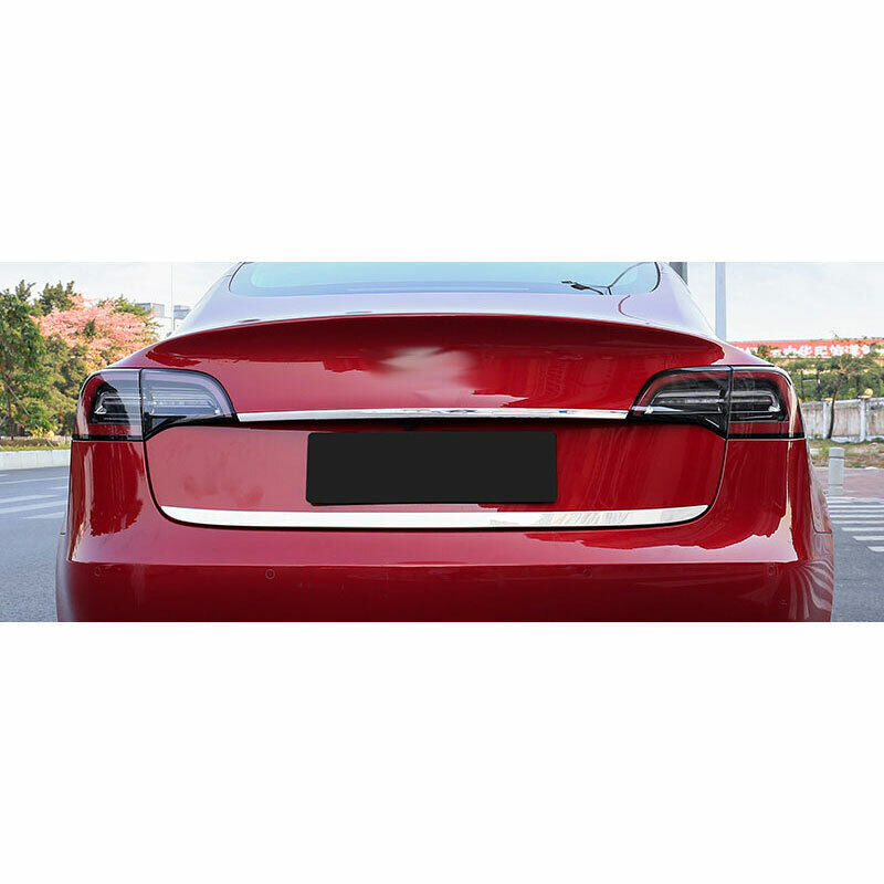 Stainless Rear Door Trunk Lid Tailgate Strip Trim 2x for Tesla Model 3 2017-2022