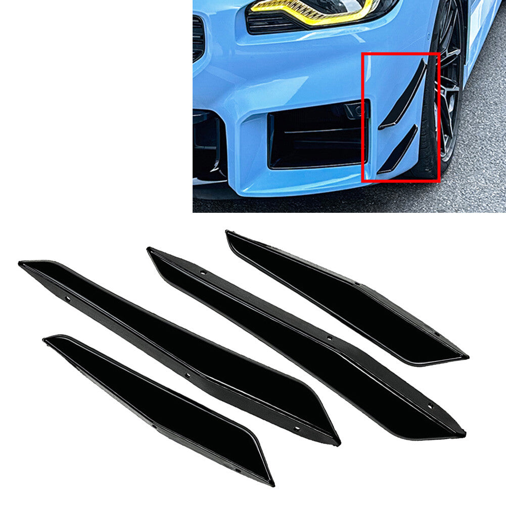 Front Bumper Splitter Side Skirt Spoiler for BMW M2 G87 2023-2024 4PCS