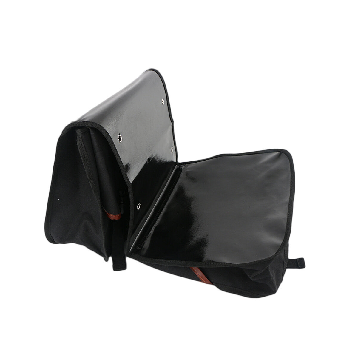 Black motorcycle retro bag, saddle basket, canvas bag, 2-bag storage box