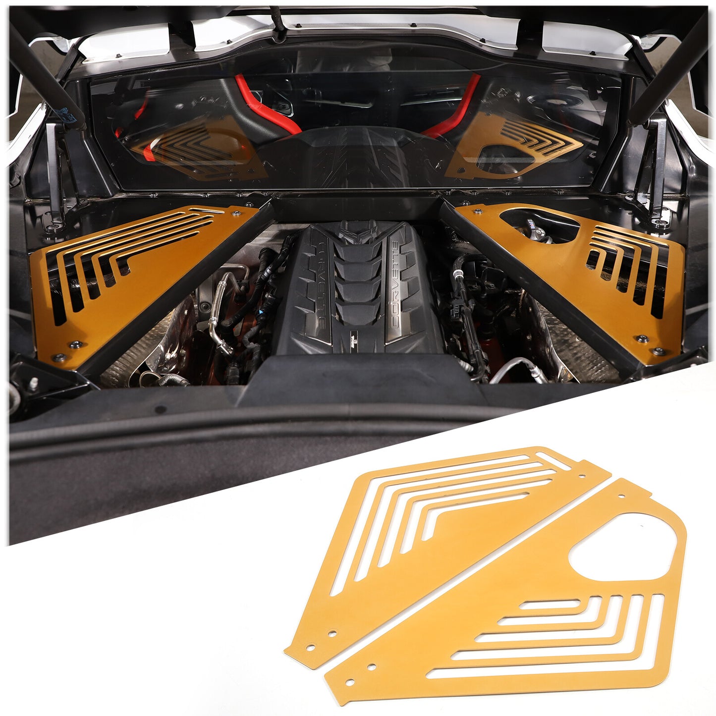 Genuine carbon fiber center console armrest cover suitable for Corvette C8 2020-2023.