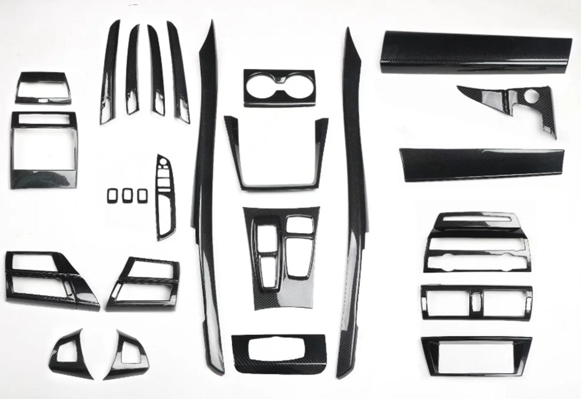 Carbon Fiber Style Interior Decor Full Kit Cover Trims Fit for BMW X5 2008-2013