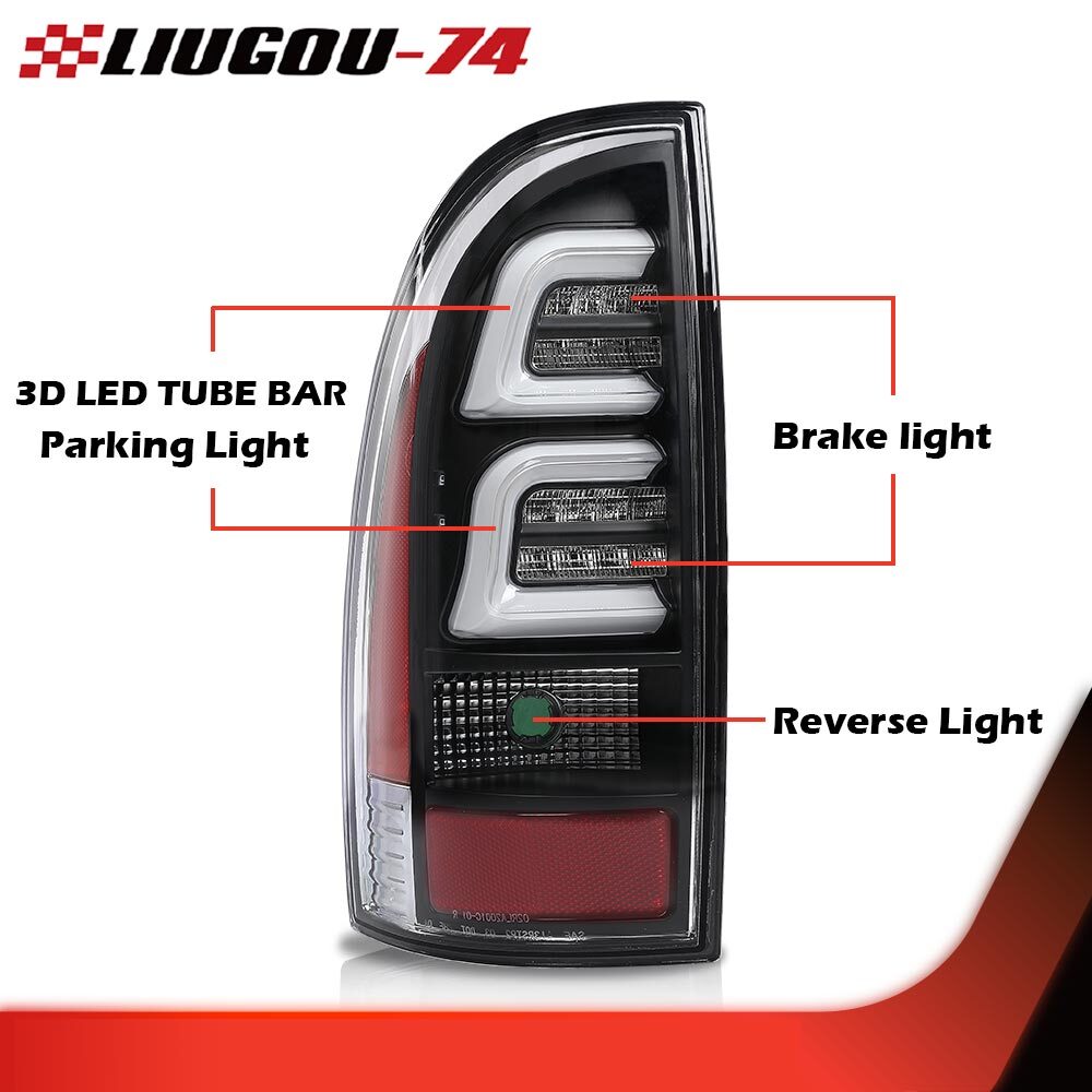 [3D LED Strip] Taillight, Brake, and Parking Lights Suitable for 05-15 for Toyota Tacoma (New)