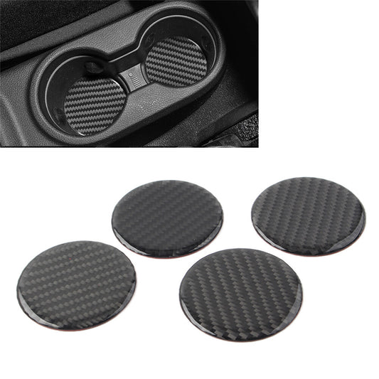 for Jeep for Wrangler JK 2007-2017 4x Car Water Cup Holder Mat Cover Trim