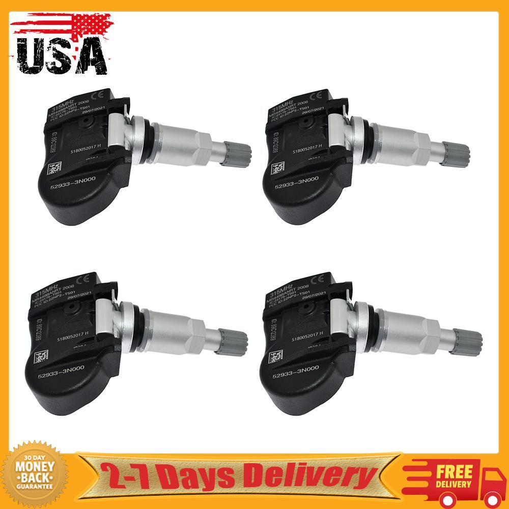 4x Tire Pressure Sensors TPMS 52933-3N000 for Hyundai Santa Fe for Kia Optima Soul