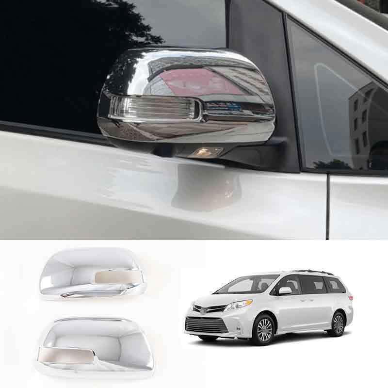 2P Chrome Side Rear View Mirror Moulding Cover Trim for Toyota for Sienna 2011-2020
