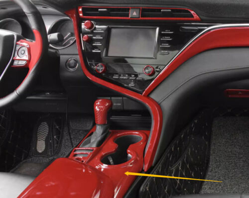 Carbon Fiber Gear Shift Panel Trim Center Console for Toyota for Camry 2018-2023 Red