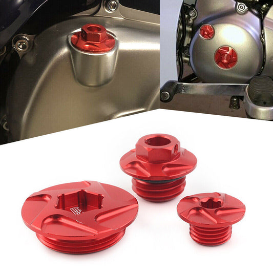 CNC Red Engine Timing Bolts Oil Plugs fits for Honda CRF150R CRF250R CRF450R CRF450X