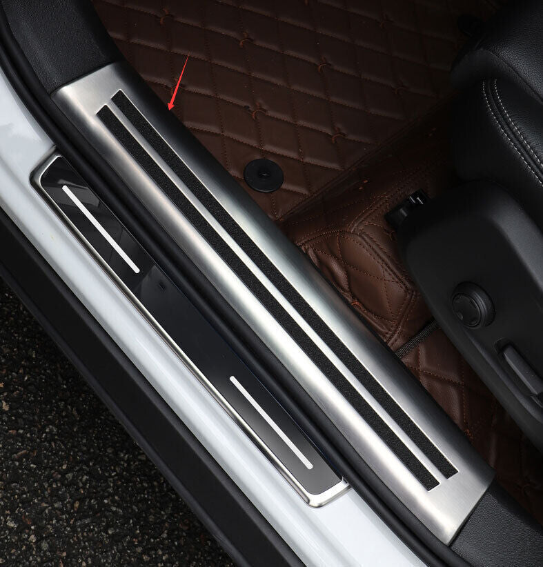 for Volvo XC40 2019-24 Silver Steel Door Sill Scuff Plate Cover Protector Set 4x