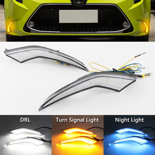 3 Color LED Front Bumper Fog Light DRL Lamp for Toyota for Corolla LE XLE 2020-2022