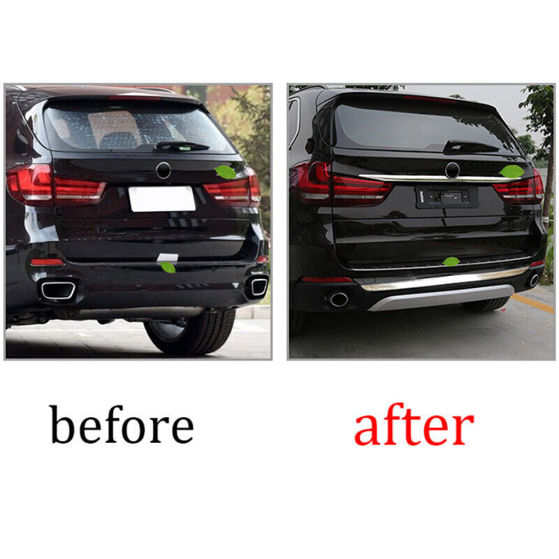 For 2014-18 for BMW X5 F15 Silver Steel Rear Tailgate Trunk Lid Strip Cover Trim 1X