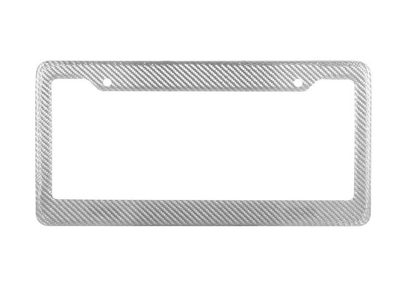 True silver carbon fiber rear cover for car license plate frame cover suitable for Subaru