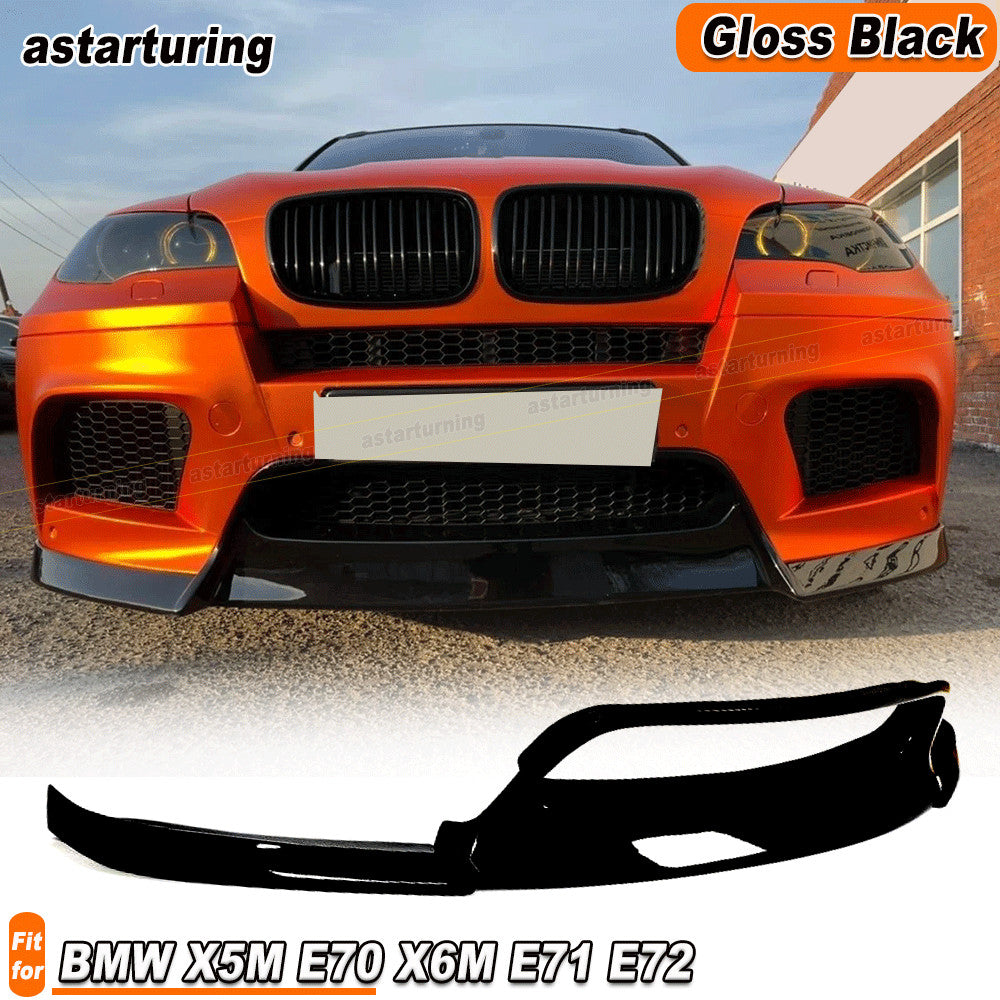 for BMW X5M E70 X6M E71 E72 2010-2014 Gloss Black Front Bumper Lip Chin Spoiler