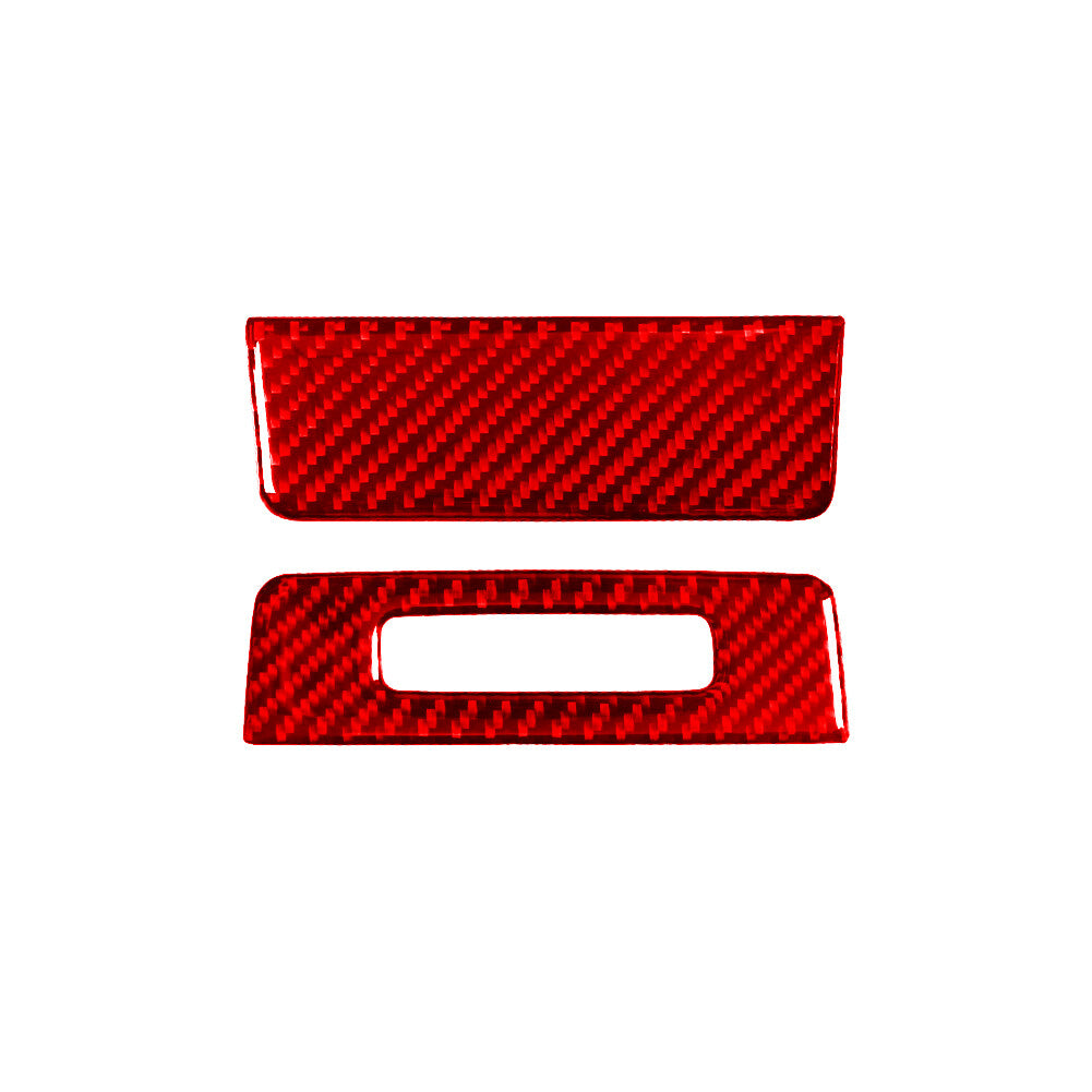 2x Red Carbon Fiber Rear Console Plate for Land Rover Discovery Sport 2015-19