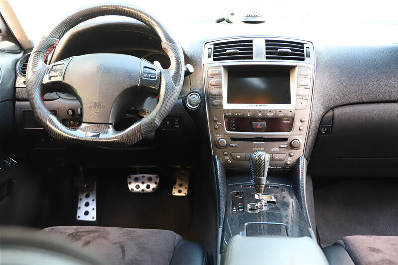 Steering Wheel Button Frame Trim Fit for Lexus IS 06-2011 Black Carbon Fiber 2X