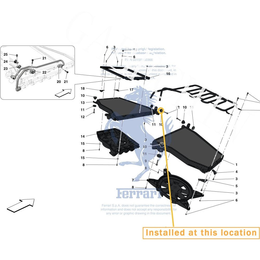 Suitable for Ferrari 458 Italia Spider for 488 cooling radiator support rubber for seat 237478