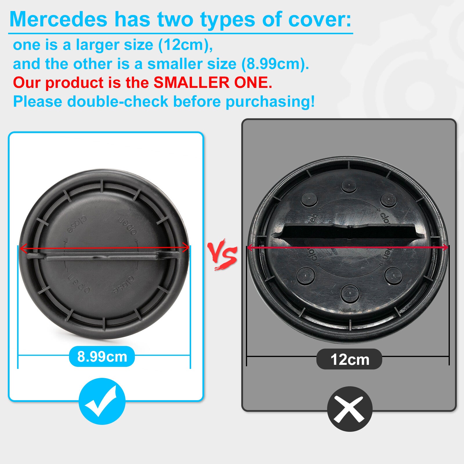 Headlight bulb dust cover suitable for Mercedes W204 W171 W212 W222, size 3.54