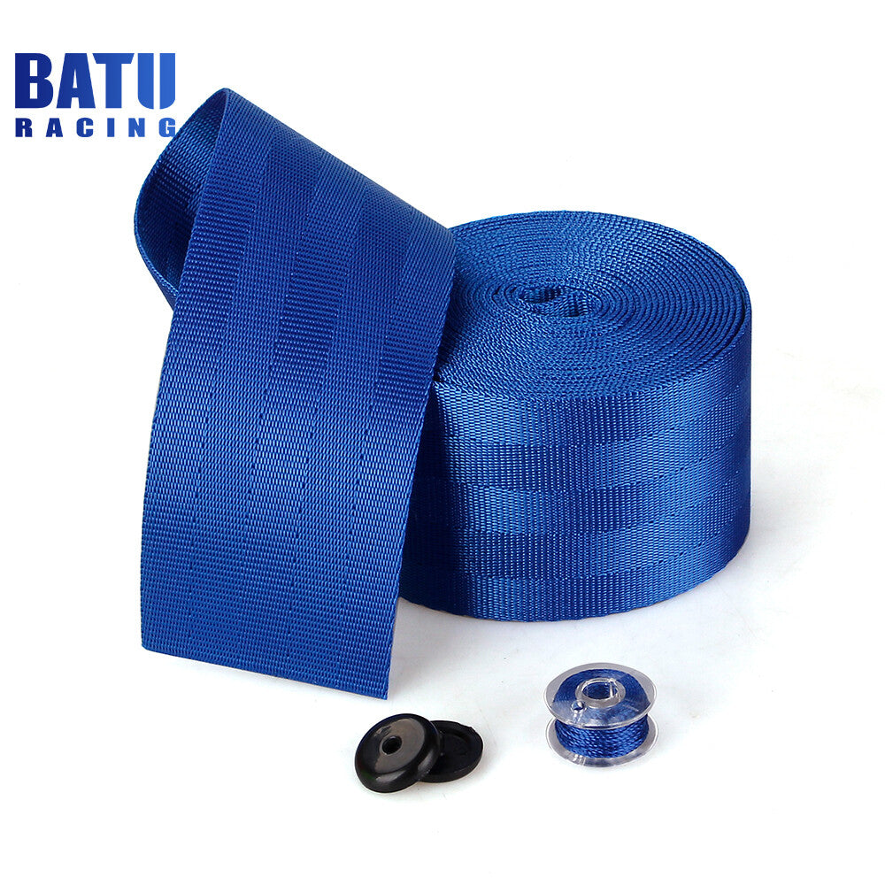 3.5M for Seat Belt Webbing Polyester for Seat Lap Retractable Nylon Safety Strap Blue