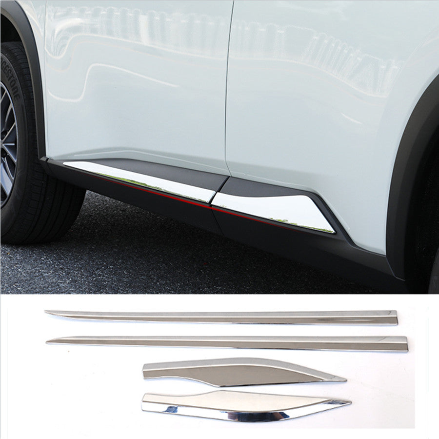 for Nissan Rogue 2021-23 Chrome ABS Front/Rear BumperBody Molding Strip Trim 6x
