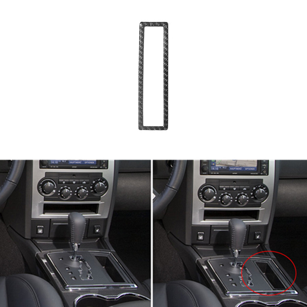 Carbon Fiber Gear Shifter Storage Frame Cover Trim for Chrysler 300 2005-2007