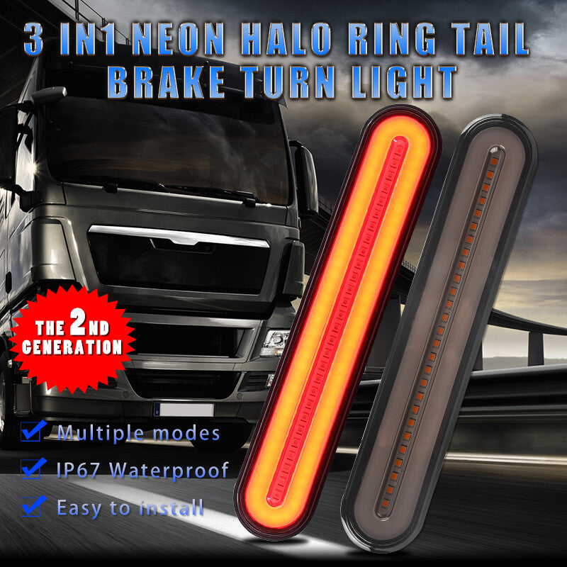2X Red/Yellow LED Flowing Reverse Stop Brake Turn Tail Light Truck Trailer RV