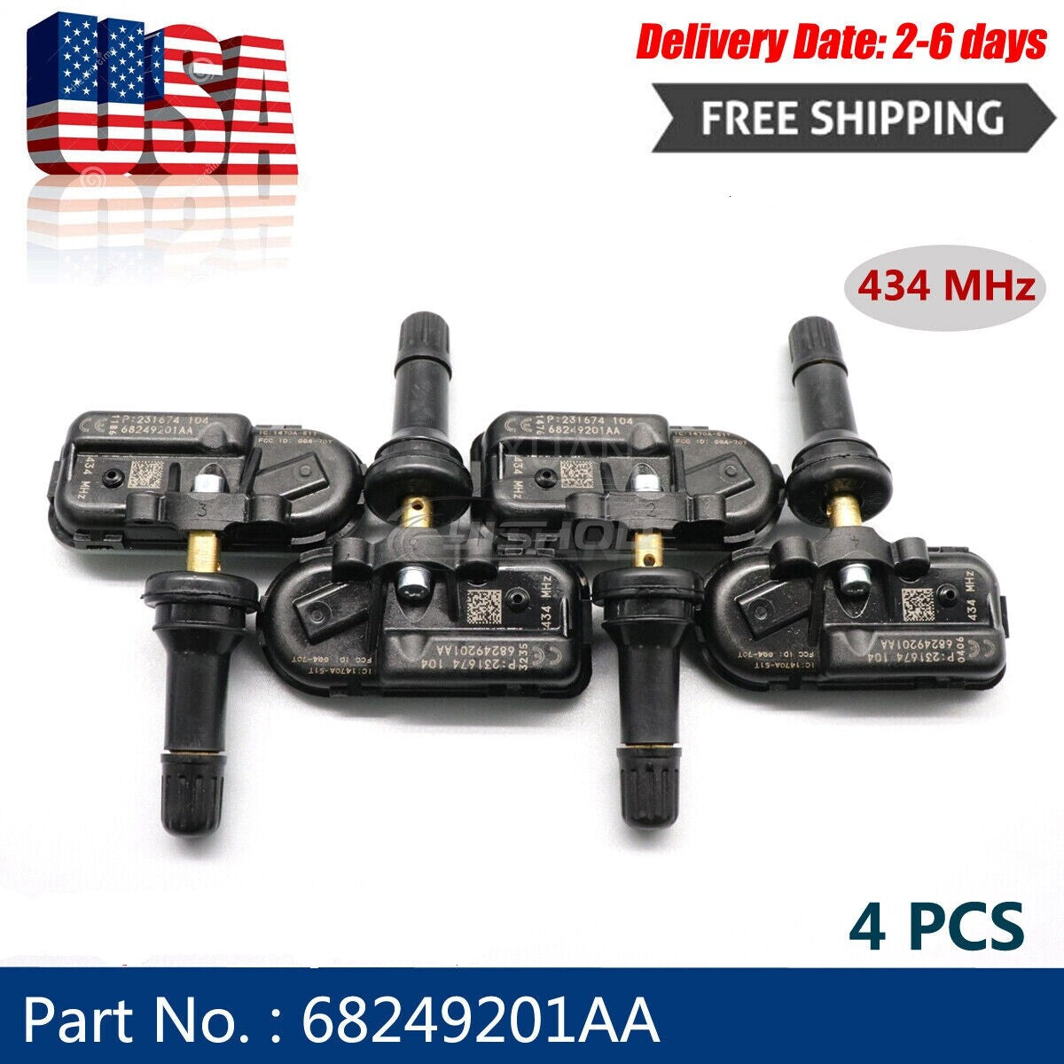 68324960AB 68249201AA 434MHz Tire Pressure Sensor TPMS for Jeep Cherokee for Ram