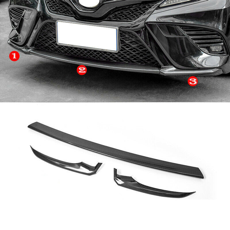 3p for Toyota for Camry SE XSE 2018-20 Carbon fiber Front Bumper Moulding Cover Trim