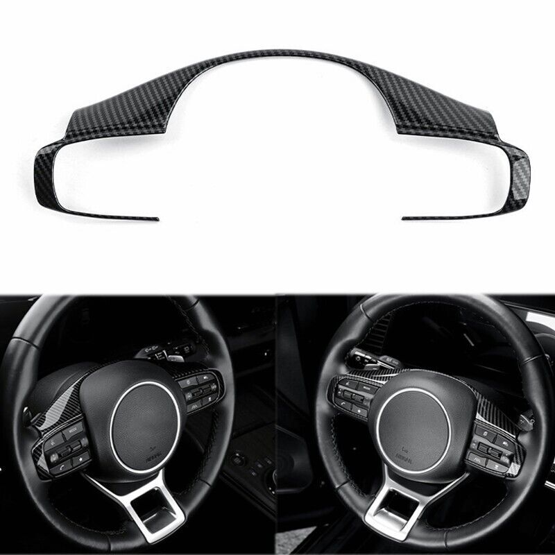 Carbon Fiber ABS Car Steering Wheel Frame Button Cover Trim for Kia K5 2021-2023