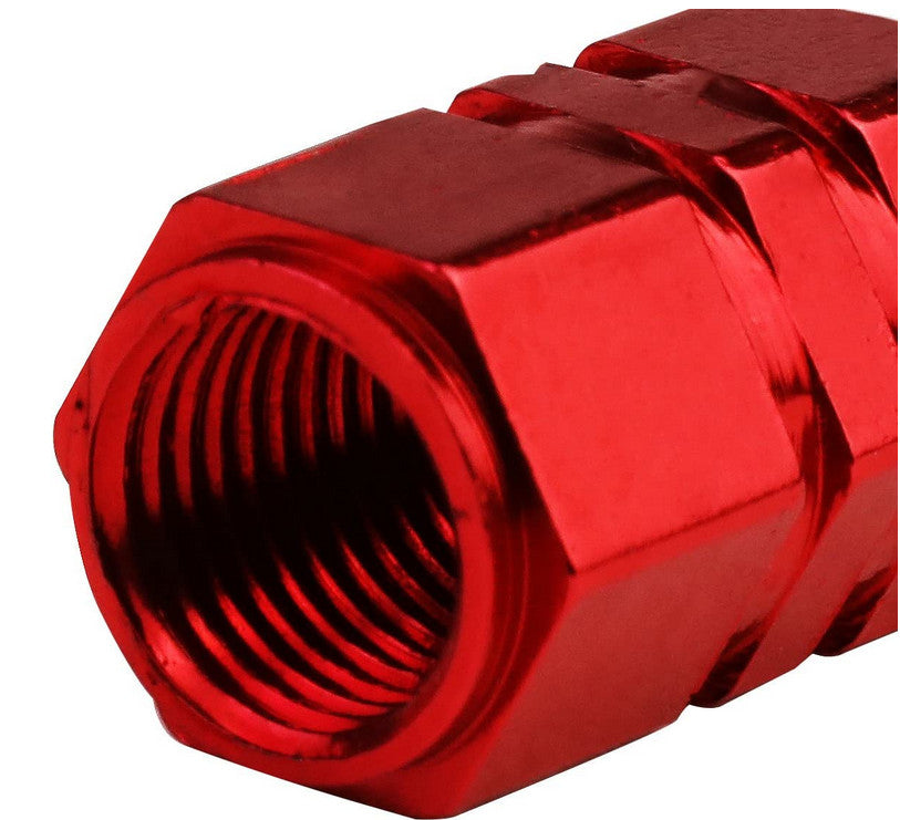 4-Piece Red 17mm Car Tire Valve Cover Stem Cover Valve Dust Cover for Chrysler