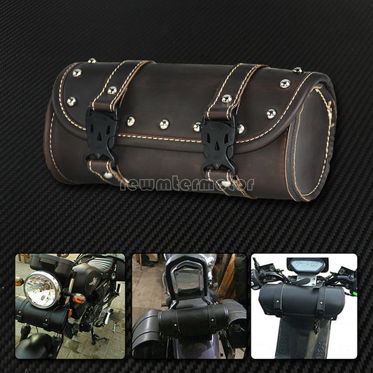 Motorcycle Saddlebag Storage Handlebar Bar Bag Roll Barrel Fit for Harley Models