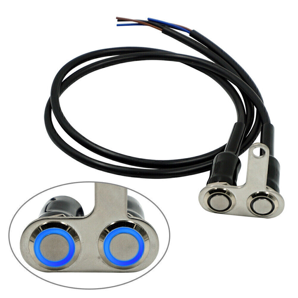 LED Switch Handlebar Adjustable Mount Waterproof Switch Right blue Universal