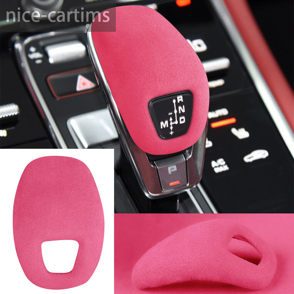 Suede Pink Gear Shift Knob Panel Trim for Porsche for Panamera 2017-2023 Accessories